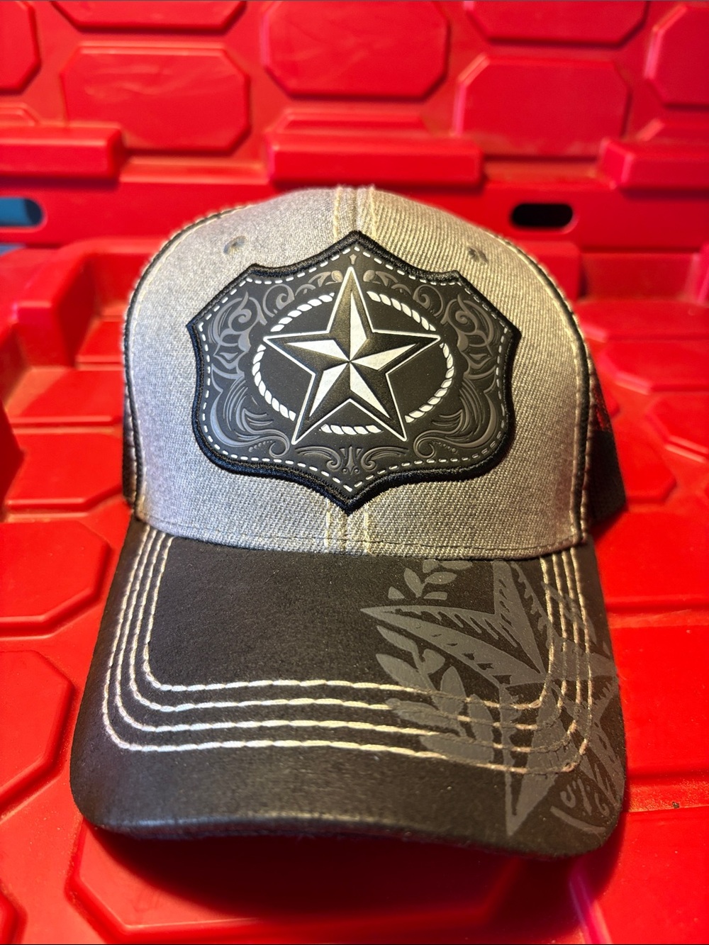 Mens Black & Grey Western Cowboy Star Hat